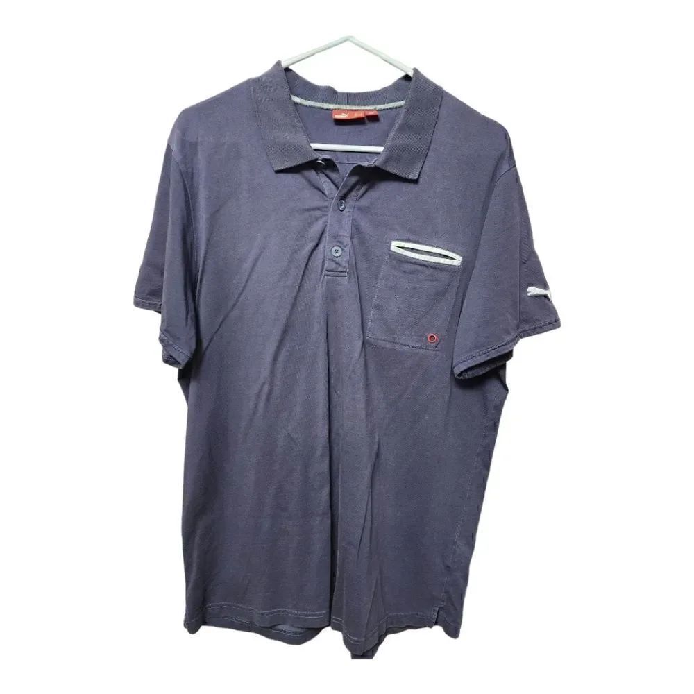 1034 - Puma Blue Golf Polo Shirt L
